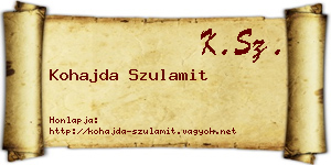 Kohajda Szulamit névjegykártya